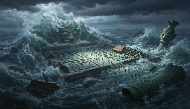 Concept image inspired by Sanxingdui and meteoritic iron